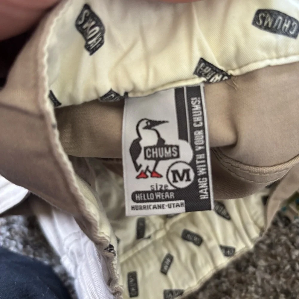 Chums Stretch Camping Short Belted Cargo Khaki Short Beige Men's Medium‎